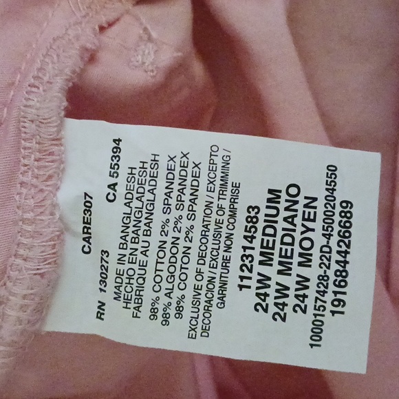 Womens 24W Lee flex-to-go bermuda shorts relaxed fit pink Flexible waistband NWT - Picture 8 of 9